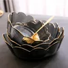 Bowls Japanese Style Pattern Gilt Edging Glass Salad Bowl Smoky Gray Hammered Set Vegetable Cute Fruit Plate