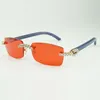 ファッションクラシック5.0 mmダイヤモンドウッドサングラス3524012青い木製の腕の眼鏡、直接販売、サイズ：56-18-135 mm