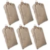 Storage Bags 6 Pcs Drawstring Burlap Bag Root Vegetable Grow Multifunction Linen Cloth Sacks Shopping