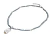 Guaiguai sieraden natuurlijke 6mm blauwe angelite ketting gekweekt witte keshi parel hanger voor vrouwen echte edelstenen stenen dame mode jood135512222