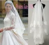 Kate Middleton Wedding Veils Lace Applique Edge Tule voor Bridal Veils Accessoires Selling7800546