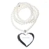 Ketten Herz Perlen Choker langer Schultergurt Halskette Schmucklegierung Material für Frauen Mädchen Sommer Beach