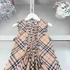 Popular girls partydress Folded Line Design baby skirt Size 100-160 CM kids designer clothes Sleeveless design Princess dress 24April