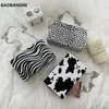 Shoulder Bags Fashionable Zebra Pattern Small Square Bag Personalized Cow Chain Diagonal Leopard Design Ladies Party Coin