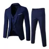 Fashion Summer Fino Forma Formal Tamaño grande para hombres es el delgado de 3 piezas Pantalones de boda Pantalones Fit Blazer 240412