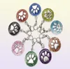 20PCSlot Colors 18mm footprints Cat Dog paw print hang pendant charms with lobster clasp fit for diy keychains fashion jewelrys8893081