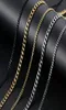 Heren Gold Kettingen Kettingen Roestvrij staal Cuban Link Chain Titanium staal Zwart zilveren hiphop ketting sieraden 3mm6264511