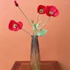 Decorative Flowers Artificial Simulated Flocking Poppies Wedding Arrangements Home Room Office Fake