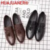 Casual schoenen Men Loafers Classic Leather Elegantes Tassel Male Draining Spring herfst Non-slip krokodil patroon
