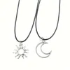 Pendant Necklaces 2Pcs/Set Fashion Silver Color Sun Moon For Women Vintage Punk Metal Star Clavicle Chains Choker Jewelry Gifts