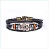 Bracelets de charme crytal hibou tissé en cuir authentique hommes bijoux pseira mascino fête gouttes de gouttes de cadeaux dhgarden dhmta