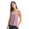 Tanques femininos Luolu Lady Sports Long Tank Top.Ioga top .Fitness Running Outdoor Leisure T-shirt sem mangas.Solto e respirável com logotipo