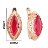 Kolczyki Dangle Red Woman Trendy 585 Rose Gold Kolor Biżuteria luksusowa biżuteria ślubna