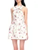 Casual jurken Design vlinder stropdas Cross Neck Mouwloze kleding Vintage Fashion Floral Print Short Dames 2024 Summer