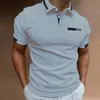 Mens Fashion Tshirt Shortsleeved Polo Shirt Summer Top Buttondown Casual 240401