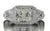 Storlek 610 Unika bröllopsringar Lyxsmycken 925 Sterling Silver Princess Cut White Topaz Large Cz Diamond Gemstones Eternity WOM9309177