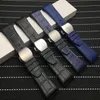 Topkwaliteit 28 mm Echt lederen zwart blauwe horlogeband siliconengordel vervangende armband geschikt voor fit Franck Muller Strap254O