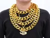 Kedjor Hip Hop Gold Color Big Acrylic Chunky Chain Halsband för män Punk överdimensionerad stor plastlänk Men039 -smycken 20211010365