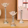 Świece 3PCS Taper Holder Tealight Candlestick Nowoczesne romantyczne eleganckie stoisko na domowe imprezowe wystrój jadalni