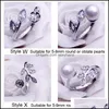 Jewelry Settings Pearl Rings Setting Zircon Solid 925 Sier Ring Mounting Blank Diy 9 Styles Wedding Gift 9Pcs/Lot Drop Deliv Dhgarden Dhexg