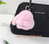 10 cm söt äkta Rex Rabbit Fur Bunny Bag Charm Keyring Phone Purse Handbag Pendant Gift7548817