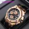 Laatste AP polshorloge Royal Oak Offshore Series Mens 42mm Diameter Precisie Steel 18K Rose Gold Casual Watch 26470or.OO.A002CR.02