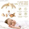 Mobile# Baby Rattles Crib Mobile Toy Drewniane łóżko międzygwiezdne Rotacyjne Grzechotki muzyczne dla Cots Projekcja niemowlę drewniane zabawki Y240412Y240417GVX8