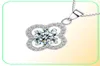 Yhamni Fine Jewelry Solid Silver Necklace Clover Shape Set 1 CT SONA CZ DIAMOND PENDANT NECKLACE FOR WEDED WEDDING JEWELRY 4Y1437766