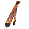 Bow Ties yanan gitar baskı müzik rahat unisex boyun kravat gömlek dekorasyon dar çizgili ince kravat