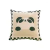 Poduszka nowoczesna minimalistyczna bawełniana pandę poduszki haftowe na płótnie urocze kwadratowe wystrój domu sofa salonu sofa