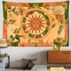 Wandteppiche Sonnenbrand -Wandteppich Wand Hänge böhmische Hippie Hexerei Mandala Ästhetik Raum für Heimatkoration