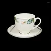 Cups Saucers Wholesale Custom Pattern 8oz Ceramic Espresso Floral Tea And Coffee Cup Set