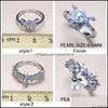 Smyckesinställningar Nya stilar Pearl Rings Zircon Ring 925 Sier for Women Girl Justerbar tom DIY Gift Drop Delivery DH4RC