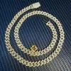 Hurtowa moda biżuteria biodra 8 mm złoto platowane 925 Silver One Row 5A cyrkon Diamond Out Bling Miami Cuban Link