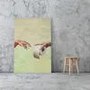 Precioso papel higiênico Hand de Deus e Adam Mural Poster Imprime Arte da parede Tana de pintura Decoração da sala de lavagem Estude Decoração de casa