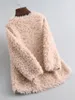 Women's Fur's Fur Sheep Curly Wool Curly Agnello Agnello Medio Lunghezza 2024 Integrato