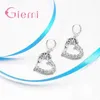 Orecchini di collana set a sospensione Set carini buoni gioielli a forma di ago d'ago d'argento cubico per donne