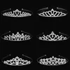 Kızların baş parçaları kristal tiara taç rhinestone kafa bandı saç bantları parti mücevher aksesuarları prenses headdress