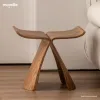 Japansk stil hem liten solid träpall ottomans fjärilspallar kaffebord enkla fotpoldressingbänk möbler