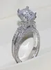 Vecalon Femmes Big Jewelry Ring Princess Cut 10ct Diamond Stone 300PCS CZ 925 STERLING SILP ENGAGEMENT ANNEMENT DE MEAL CONTRE6547003