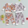 Pantaloni mababy 024m Halloween bambino neonato neonato per neonati set di vestiti per la stampa floreale pantaloni da maglietta per maglietta costumi
