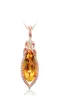 Cytrynowy wisiorek kropla kropla 18K Rose Gold Splated Yellow Diamond wisiorek kolorowy naszyjnik biżuterii 6400753