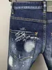 Dżinsy Nowe przybysze d2 męskie luksusowe designerskie dziury spodnie dsquare coolguy motocyklowe spodnie odzieży 9837