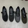 Sıradan Ayakkabı Toka Kayışı Lolita Ladies Ballet Flats Kadın Moda Rhinestones Ayakkabı 2024 Kadınlarda Mary Janes