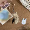 Y2K Telefon Charm Rand Plush Toy Keychain Little Bunny Pendant Mobiltelefon LANYARD Söt telefonkedjan KeyCord for Girl Woman