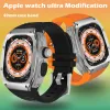 Kit de modificação de acessórios para Apple Watch Ultra 49mm de aço inoxidável esporte Banda de relógio de borracha para iWatch Series Ultra Refit mod 49 mm
