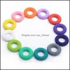 Other Sile Donut Pendant 4M Round Eether Ring Teething Beads For Making Necklace Jewelry Food Drop Delivery Loose Dhhfu