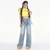 2024 Spring New Cool Wide Legged Jeans Womens Straight Tube Floor Dra Long Pants