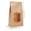 Storage Bottles 50 Pcs Water Proof Bags Cookie Bread Wrapping Biscuit Kraft Paper Window Bakery Waterproof Pouch