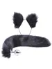 2pcs Set y fausse fur tail métal bouchon de crsesses mignonnes mignonnes oreilles de chat bande pour le rôle de jeu costume de fête prop